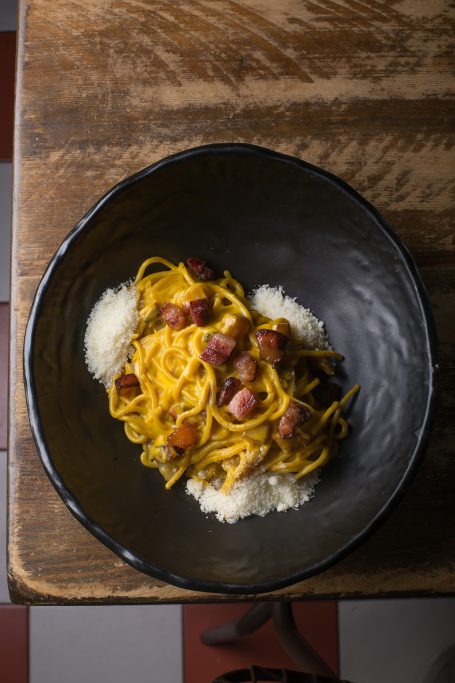 Espaguettis a la carbonara Bachiche 